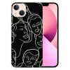 Abstract Art Case Line Face Print Shockproof Protective Cases Soft TPU Hard Back Anti-Scratch Cover