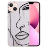 Aesthetic Abstract Face, Cute Art Line Pattern Design Clear TPU Phone Cases Soft Flexiable Slim Protective Cases, Anti-Scratch Shock Absorbing