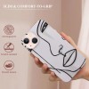 Aesthetic Abstract Face, Cute Art Line Pattern Design Clear TPU Phone Cases Soft Flexiable Slim Protective Cases, Anti-Scratch Shock Absorbing