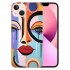 Abstract Colorful Art Case Indie Aesthetic Abstract Face Printed Shockproof Protective Case Soft TPU Hard Back Anti-Scratch Cover