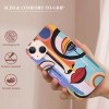 Abstract Colorful Art Case Indie Aesthetic Abstract Face Printed Shockproof Protective Case Soft TPU Hard Back Anti-Scratch Cover