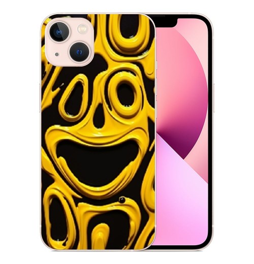 Lovely Case Yellow Trippy Cute Face Print Shockproof Protective Cases Soft TPU Hard Back Anti-Scratch Cover