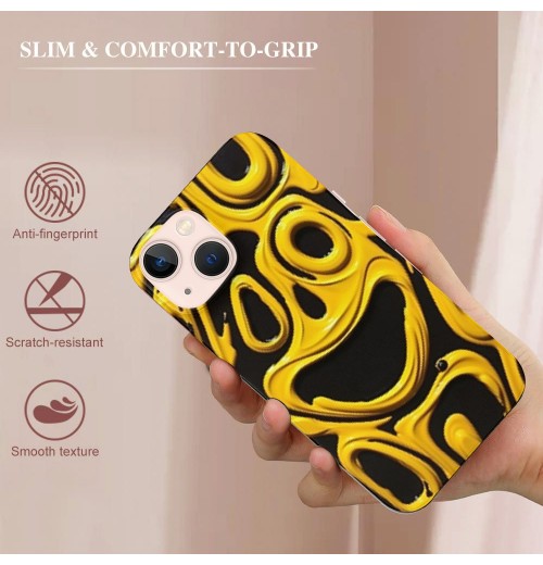 Lovely Case Yellow Trippy Cute Face Print Shockproof Protective Cases Soft TPU Hard Back Anti-Scratch Cover