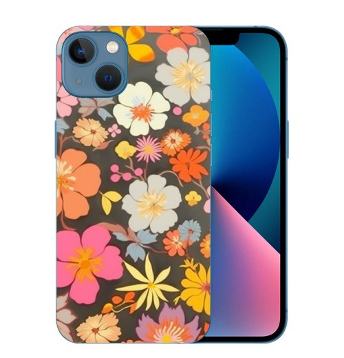 Retro Boho Hippie Flowers iPhone Case Anti Slip and Drop Resistant Case for iPhone 15 Pro Max