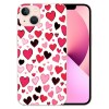 Cute Case Love Heart Print Shockproof Protective Cases Soft TPU Hard Back Anti-Scratch Cover for iPhone 14