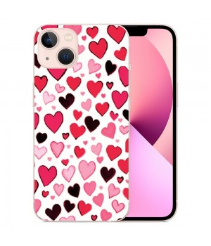 Cute Case Love Heart Print Shockproof Protective Cases Soft TPU Hard Back Anti-Scratch Cover for iPhone 14